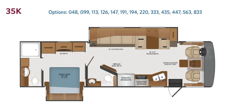 Fleetwood Southwind 35K floor plan