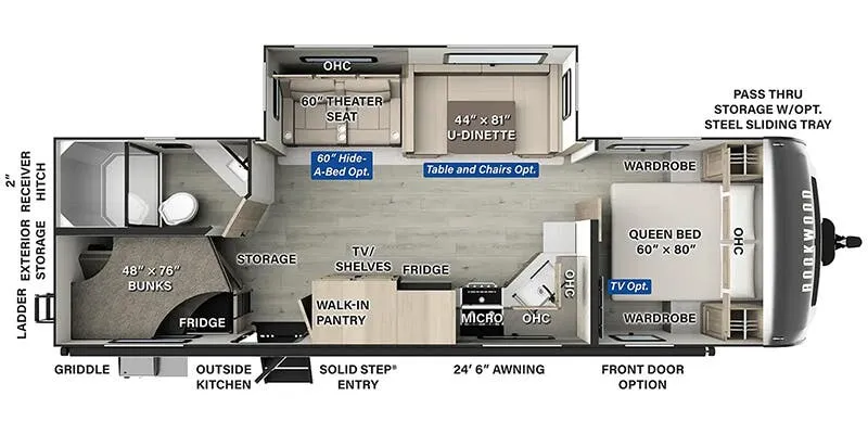 2025 Forest River Rockwood Ultra Lite 2706BH - Floor plan