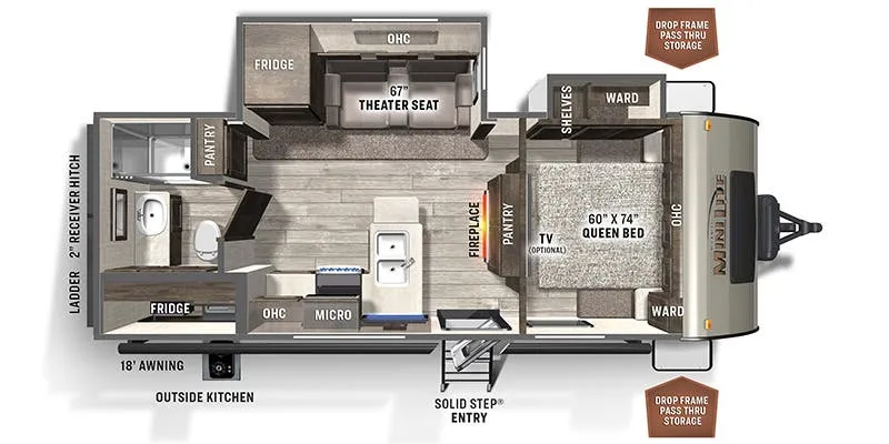 2022 Forest River Rockwood Mini Lite 2513S - Floor plan