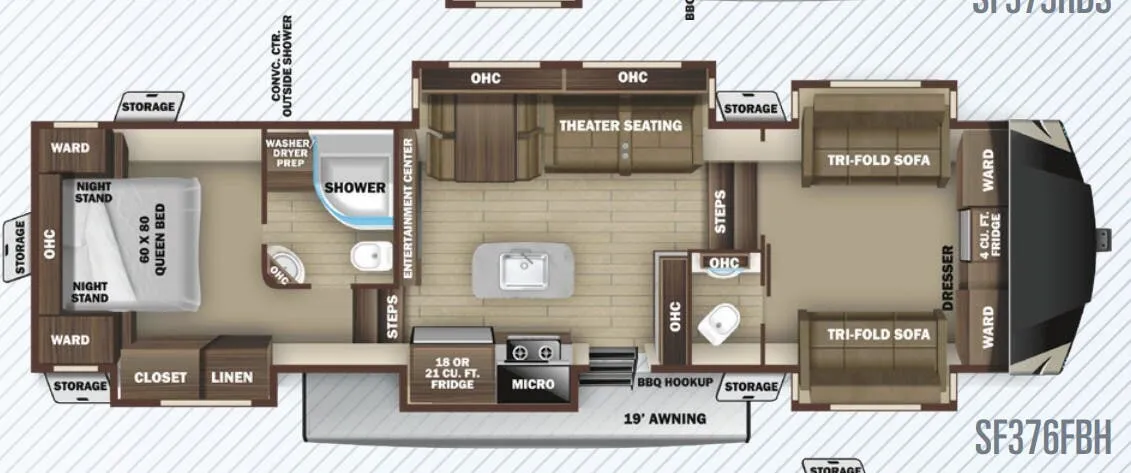 Highland Ridge Silverstar SF376FBH floor plan