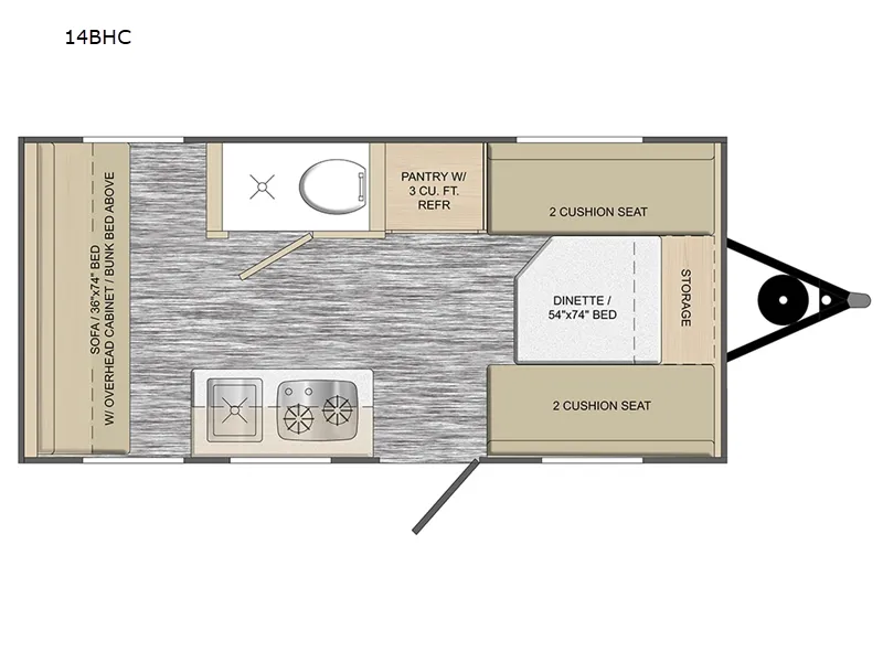 2026 Travel Lite Rove Lite 14BH floor plan