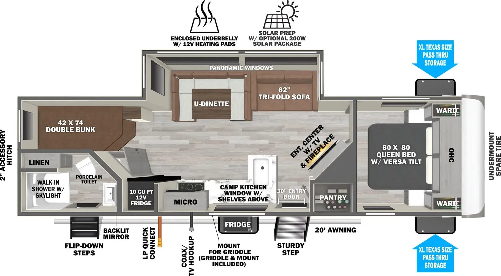 2025 Forest River Salem Hemisphere Hyper-Lyte 25BHHL - Floor plan