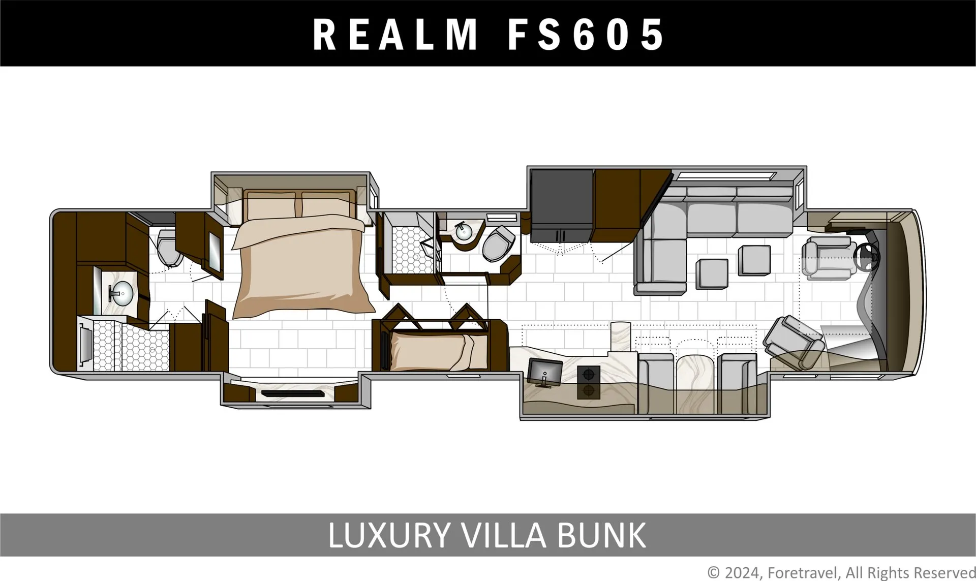 Foretravel Realm FS605 FS605 LVB floor plan