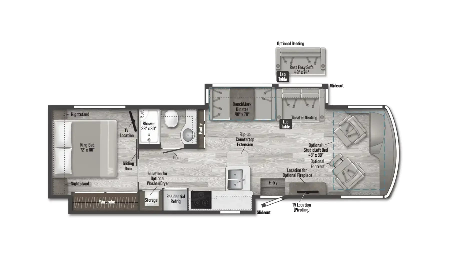 Winnebago Forza 34T floor plan