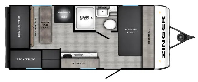 2026 CrossRoads Zinger Lite Mini 18QB floor plan