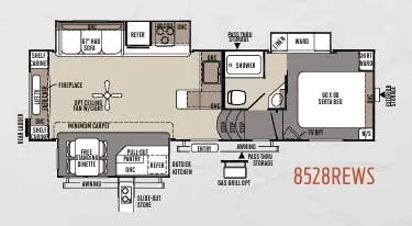 Forest River Flagstaff Classic Super Lite 8528REWS floor plan