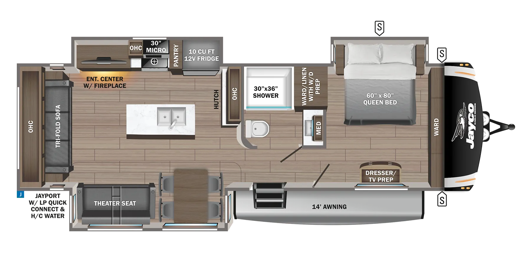 2024 Jayco Eagle Travel Trailers 294CKBS - Floor plan