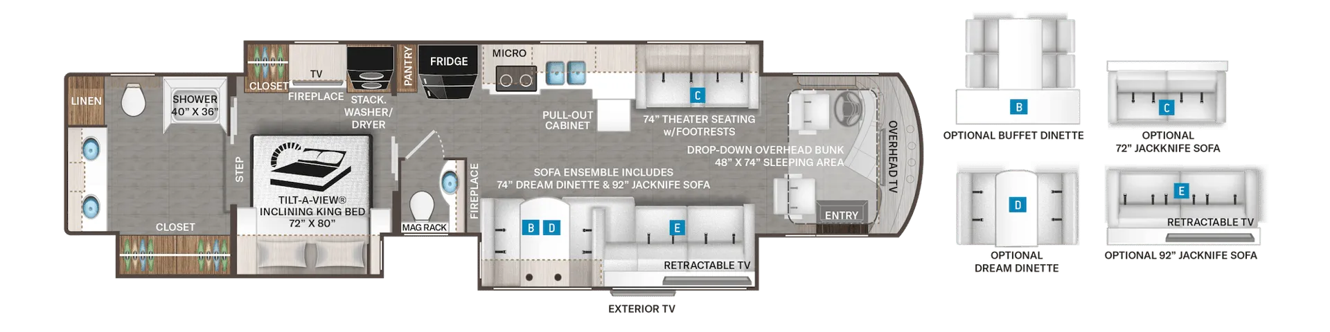 Thor Motor Coach Tuscany 45MX floor plan