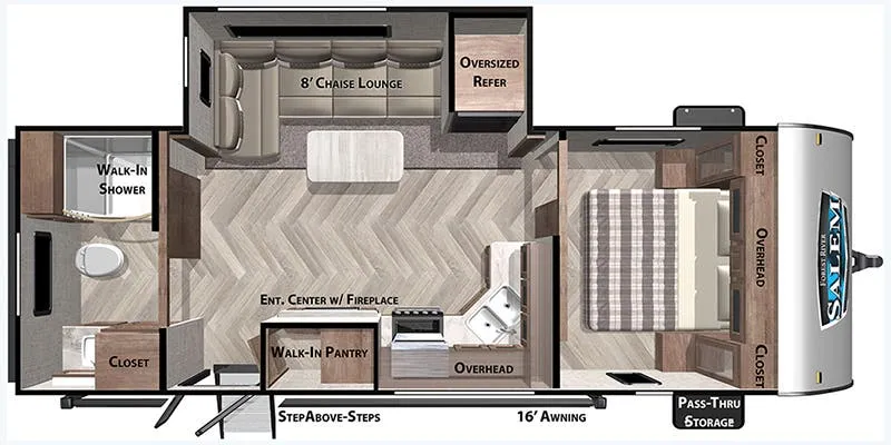 2021 Forest River Salem 22RBS floor plan