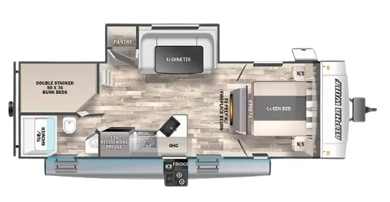 2023 Forest River Cherokee Alpha Wolf 23DBH-L - Floor plan