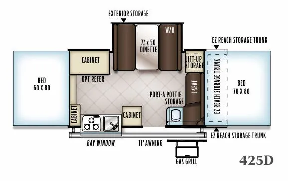 Forest River Flagstaff Classic 425D floor plan