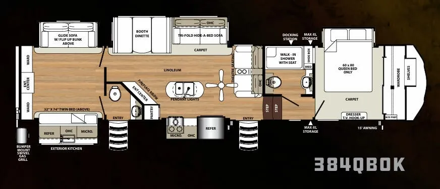 Forest River Sierra 384QBOK floor plan