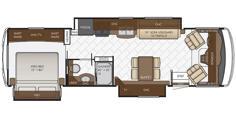 2020 Newmar Bay Star 3226 floor plan