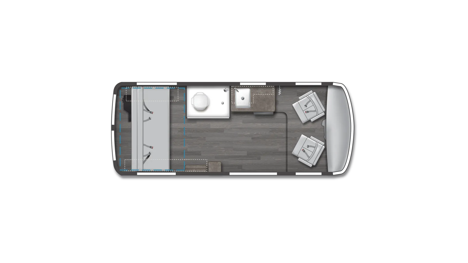 Winnebago Roam Open Concept 59RB (open concept) floor plan