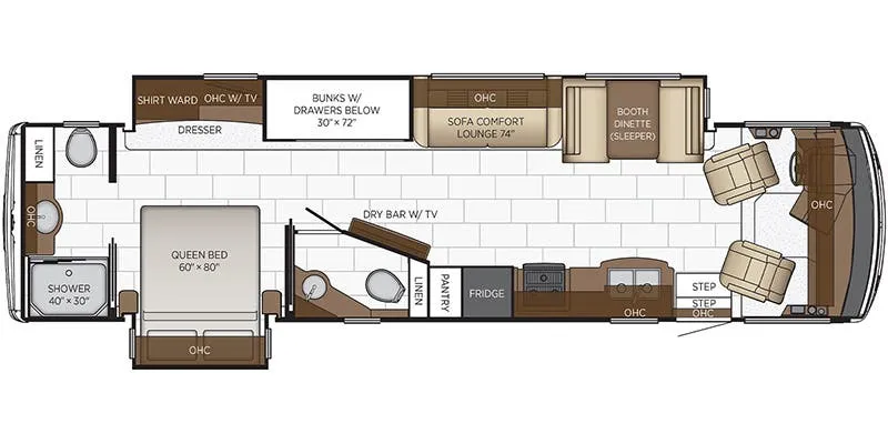 Newmar Bay Star 3616 floor plan