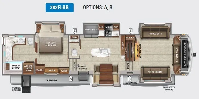 Jayco North Point 382FLRB floor plan
