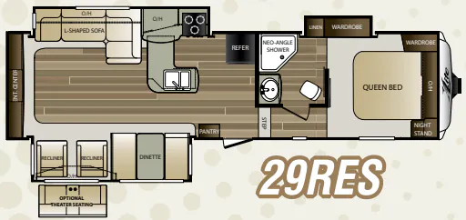 Keystone Cougar XLite 29RES floor plan