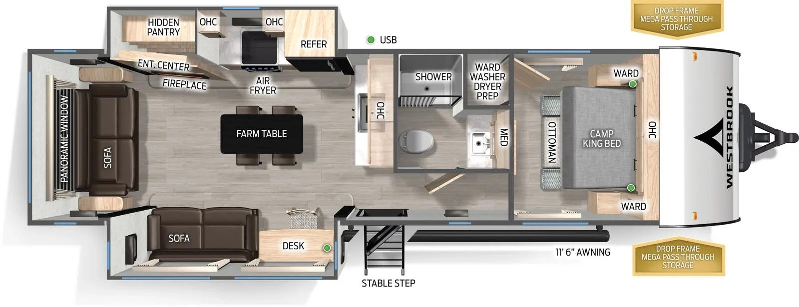Forest River Westbrook 27REXC floor plan