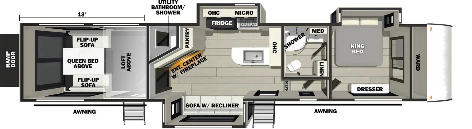 Forest River Vengeance Rogue Armored 351G2 floor plan