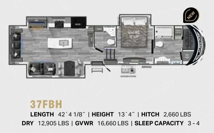 Heartland ElkRidge 37DRB floor plan