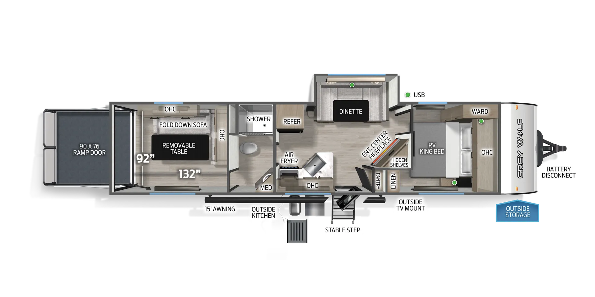 2026 Forest River Cherokee Grey Wolf 28RRT - Floor plan