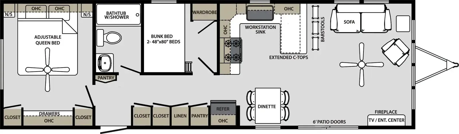 Forest River Quailridge Premier Canada 45-2B-C-P floor plan