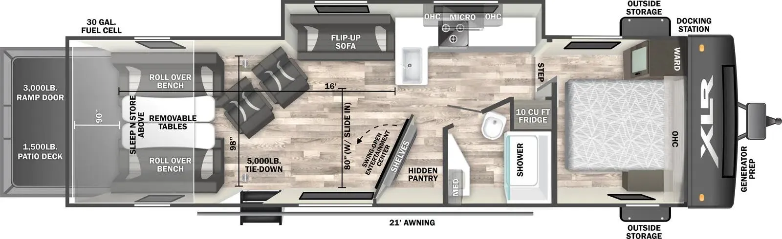 Forest River XLR Hyperlite 3016H floor plan