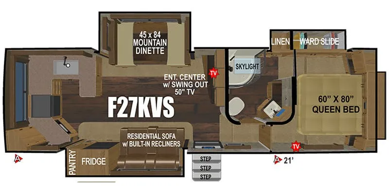 2027 Outdoors RV Mountain Series Glacier Peak F27KVS floor plan