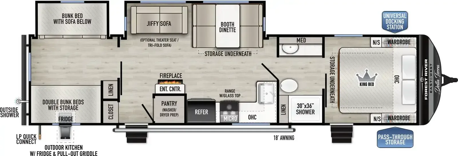 East to West Della Terra 312BH floor plan