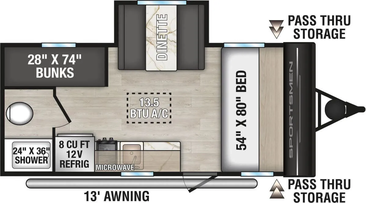 K-Z Sportsmen Classic 181BH floor plan