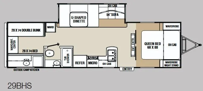 Coachmen Chaparral Lite 29BHS floor plan