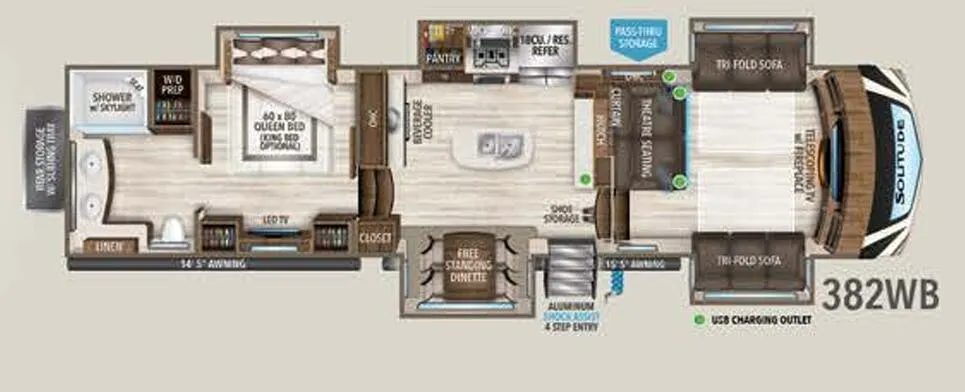 Grand Design Solitude 382WB floor plan