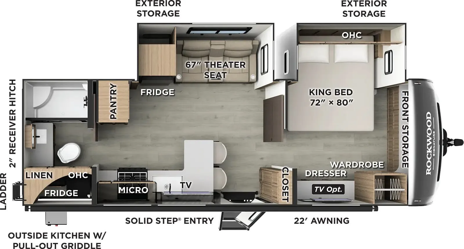 2026 Forest River Rockwood Signature 8265KBS - Floor plan
