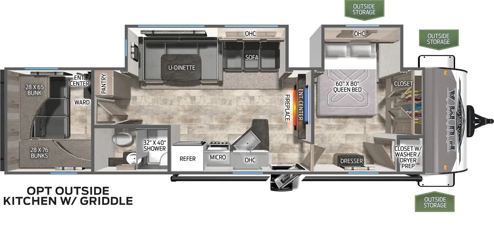 2024 Palomino Puma 29BHSQ - Floor plan
