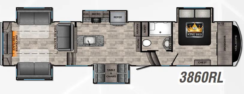 CrossRoads Volante 3860RL floor plan