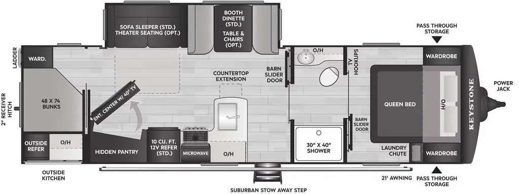 2026 Keystone Outback 291BH floor plan