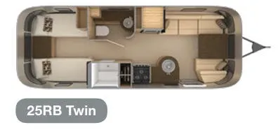 Airstream Flying Cloud 25RB Twin floor plan