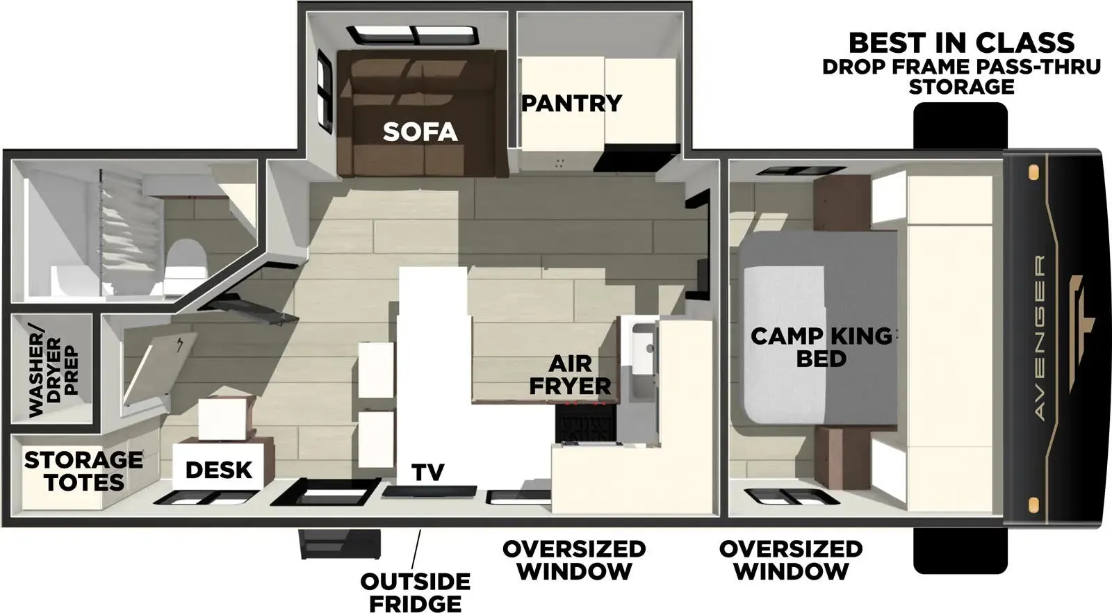 2026 Prime Time Avenger 25MKO - Floor plan
