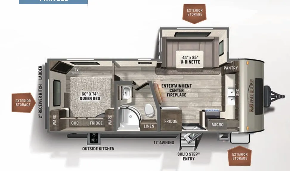 2022 Forest River Rockwood Mini Lite 2506S - Floor plan