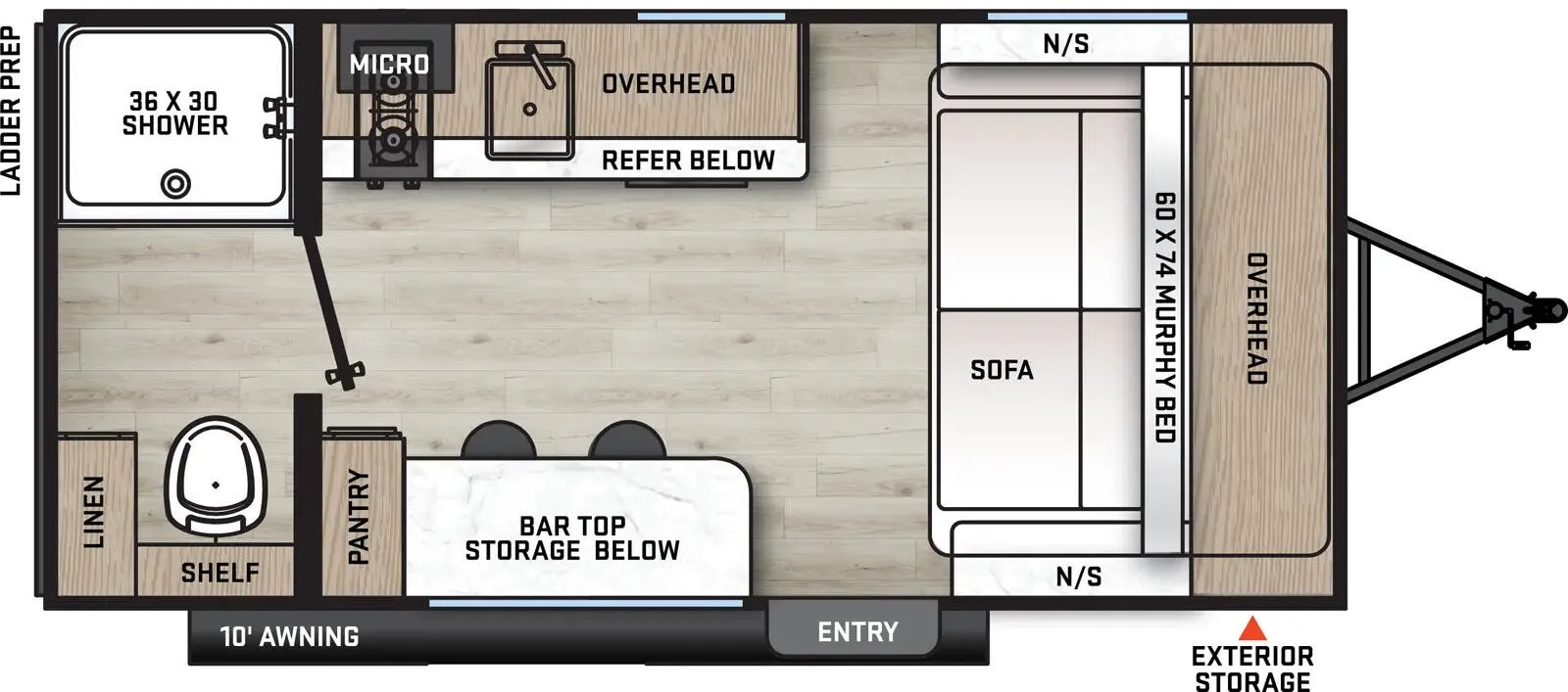 2026 Forest River Aurora Light 15RBX - Floor plan