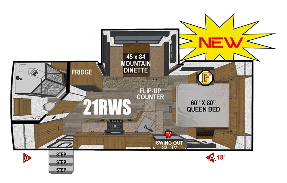 2026 Outdoors Rv MTN TRX 21RWS floor plan