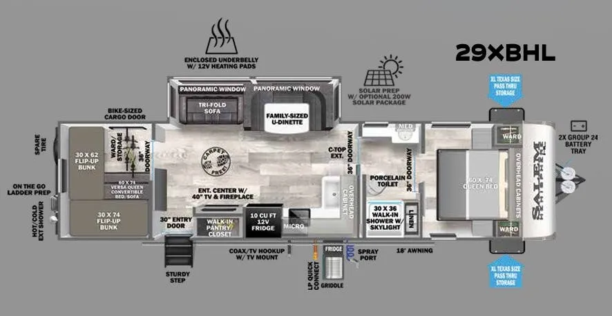 2023 Forest River RV Salem Hemisphere Hyper-Lyte 29XBHL - Floor plan
