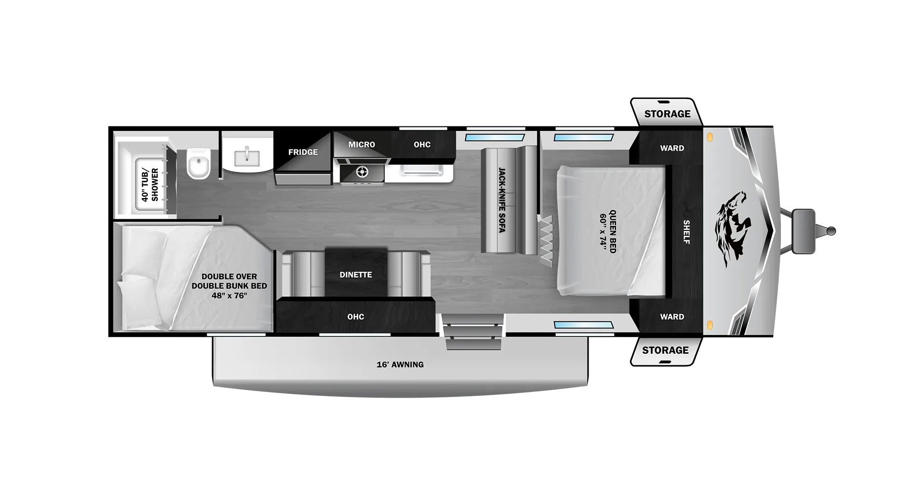 2027 Open Range RV Colt 26DB - Floor plan