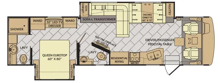 Fleetwood Southwind 35K floor plan