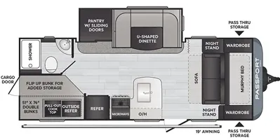Keystone Passport SL Series 221BH floor plan