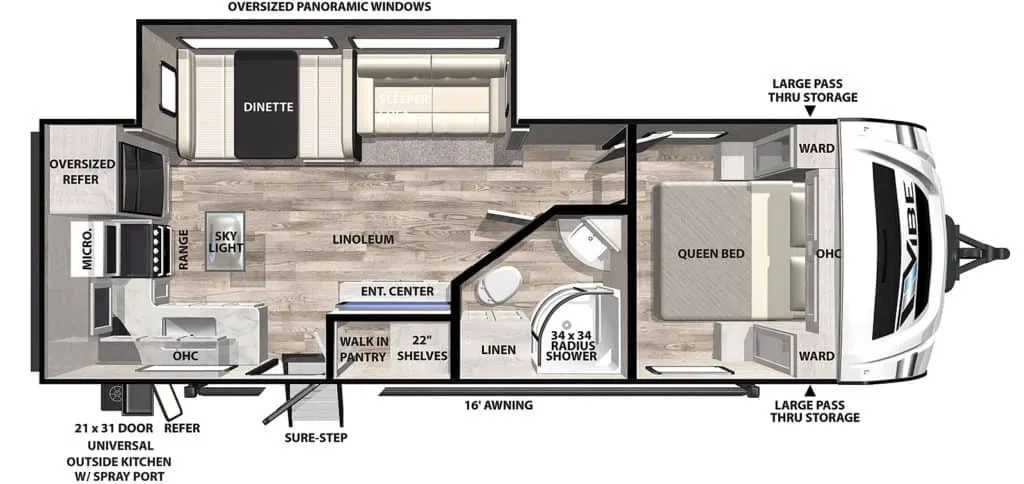 2023 Forest River Vibe 25RK - Floor plan
