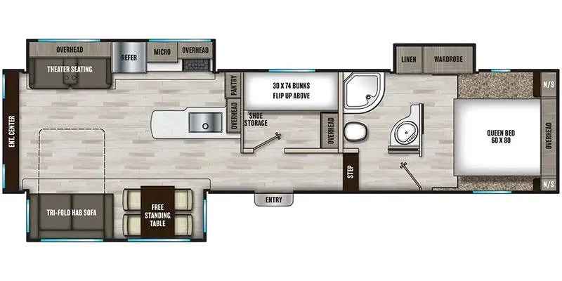 Shasta Phoenix X-lite 30BHS floor plan