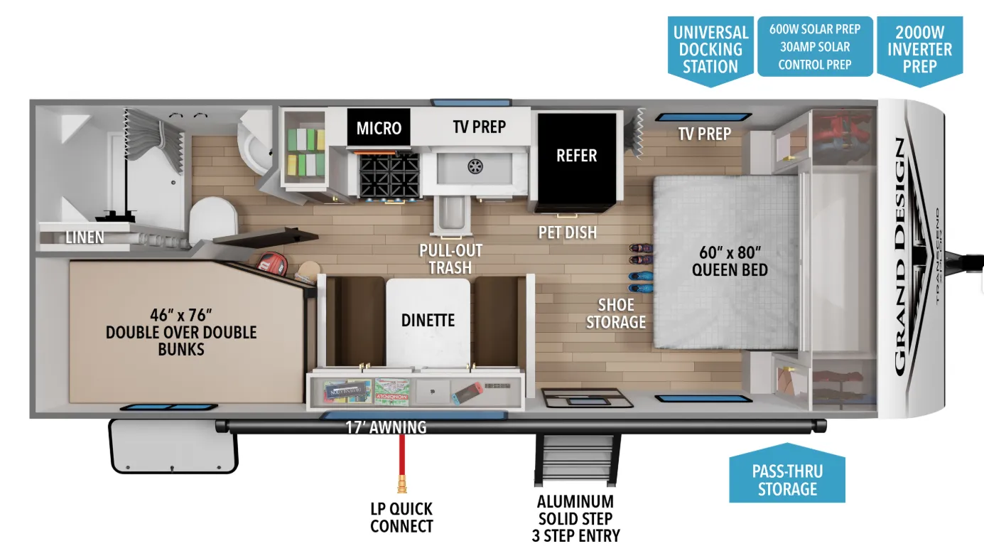 2027 Grand Design Transcend Xplor 19BHX - Floor plan