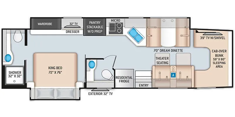 2023 Thor Motor Coach Omni BT36 - Floor plan