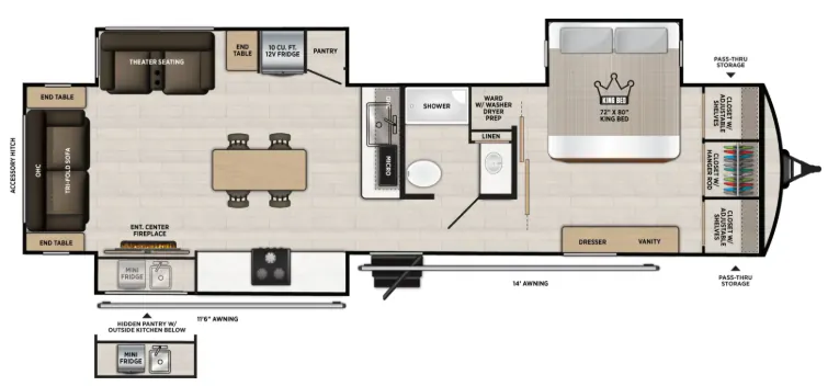 Forest River Wildwood Heritage Glen 305RLOK floor plan